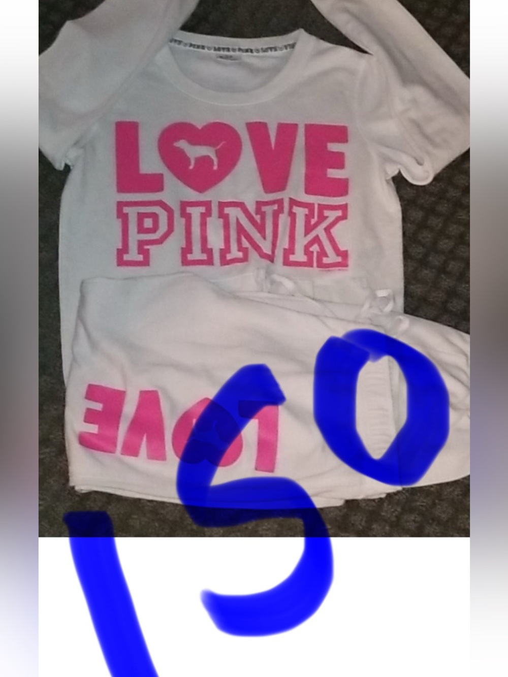 ISO Victoria's Secret PINK White Jogger Y2K vintage xs or small